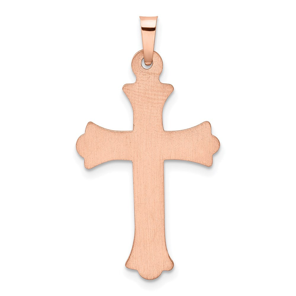 14k Two-tone 18 mm Diamond Cross Pendant (1.19 grams)