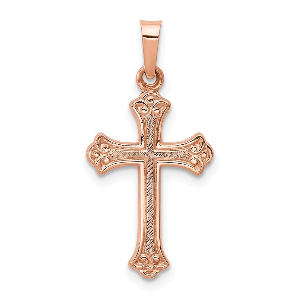 14k Rose Gold 14 mm Cross Pendant (0.88 grams)