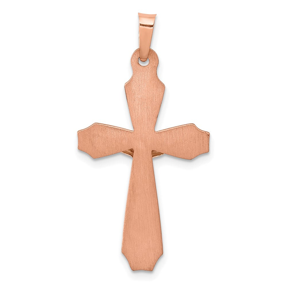 14k Two-tone 17 mm Hollow Crucifix Pendant (1.06 grams)