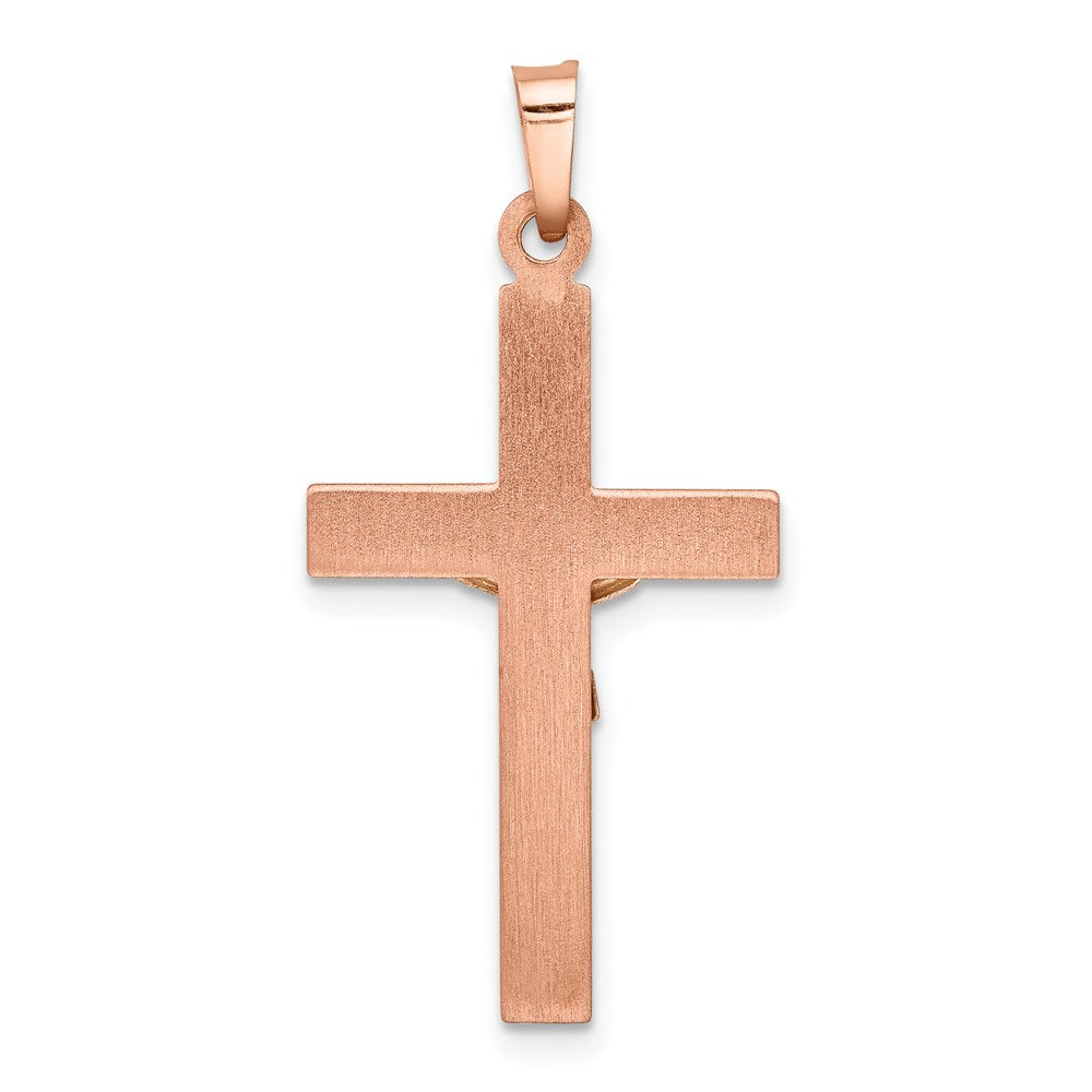 14k Two-tone 17 mm Gold Hollow Crucifix Pendant (0.86 grams)