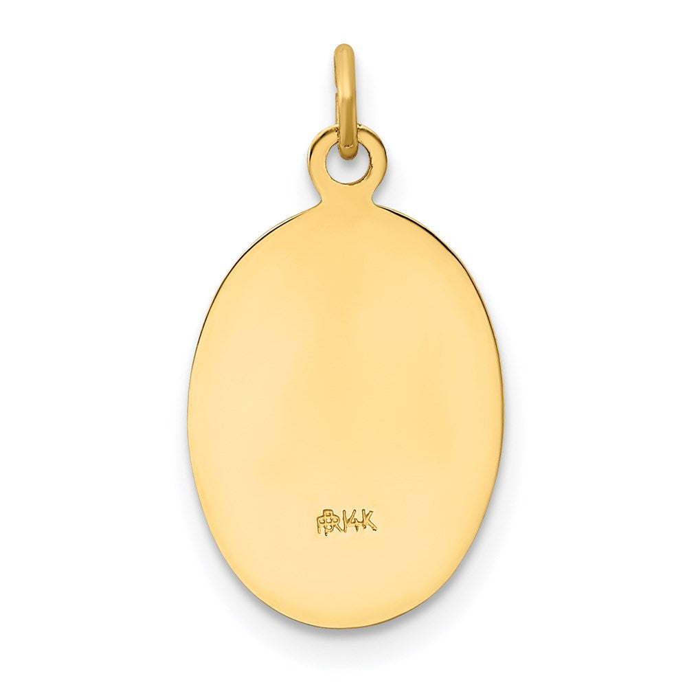 14k Yellow Gold 11 mm Polished and Satin Our Lady of Guadalupe Medal Pendant (0.88 grams)