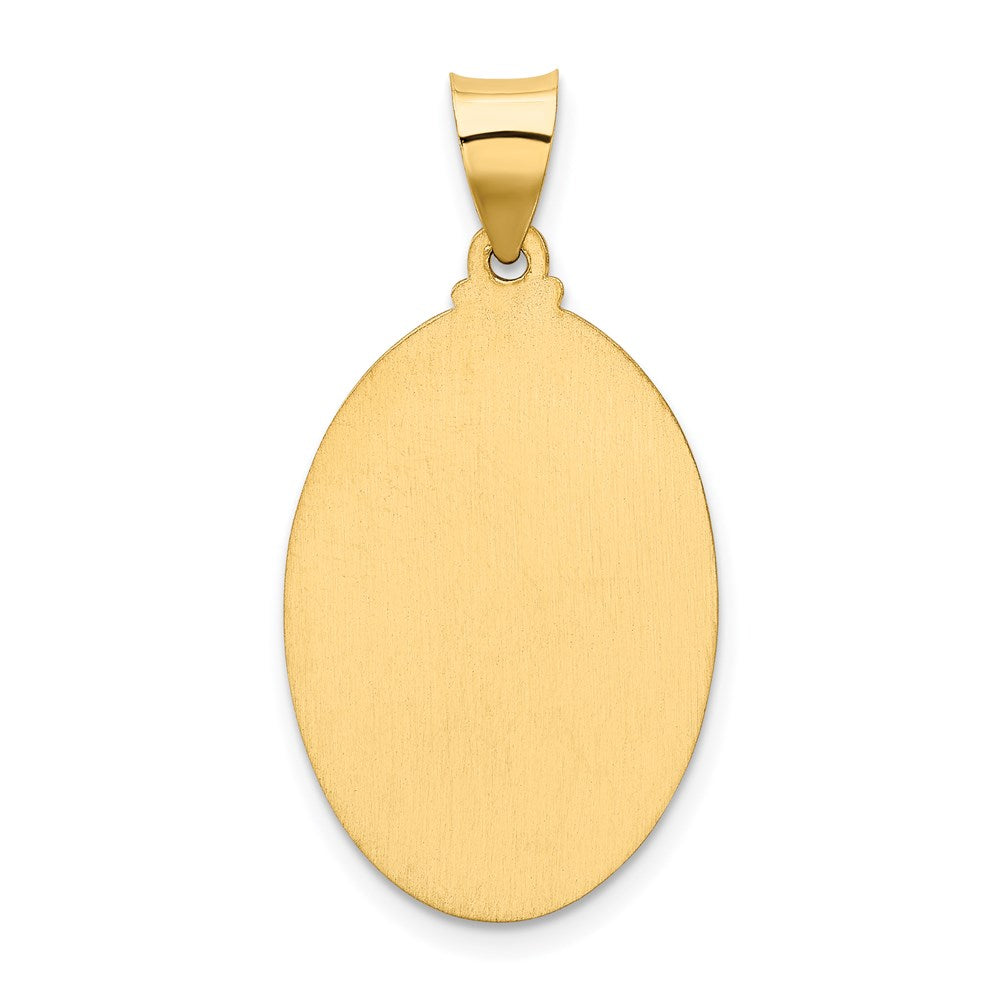 14k Yellow Gold 16 mm Polished and Satin Our Lady Guadalupe Medal Hollow Pendant (1.36 grams)