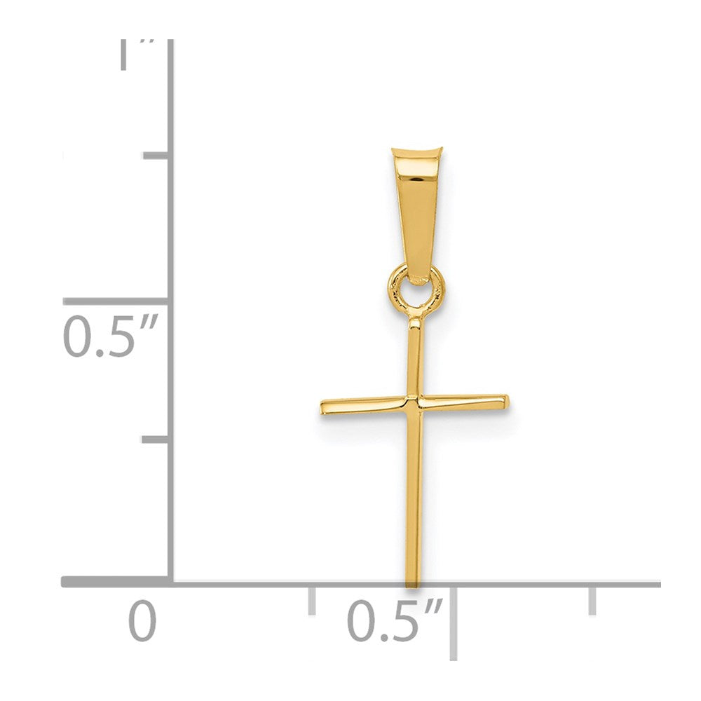 14k Yellow Gold 8.2 mm Polished Cross Pendant (0.45 grams)