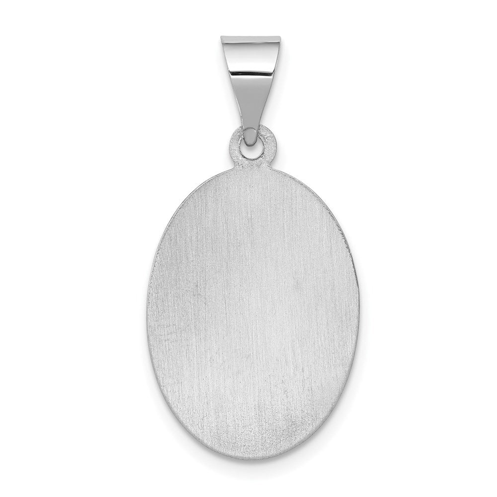 14k White Gold 14.35 mm Polished / Satin St. Anthony Medal Hollow Pendant (1.3 grams)