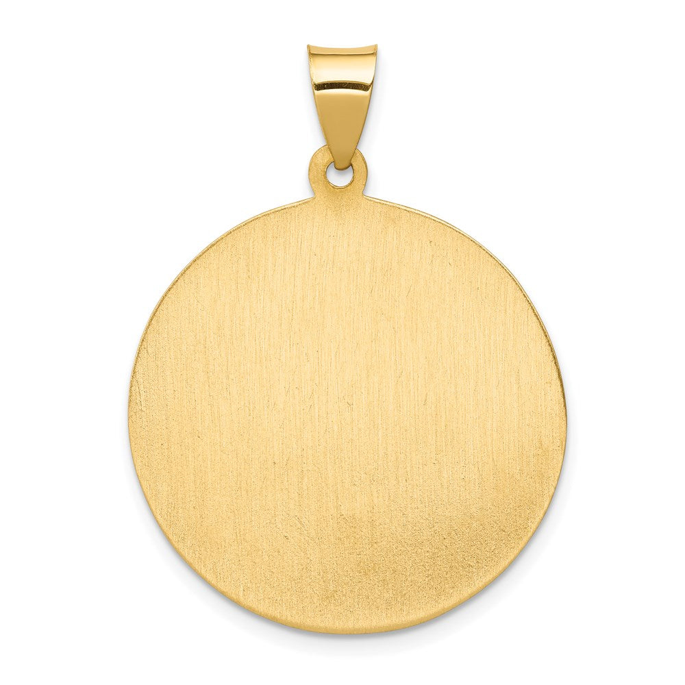 14k Yellow Gold 25.75 mm Polished and Satin St. Anthony Medal Hollow Pendant (2.35 grams)