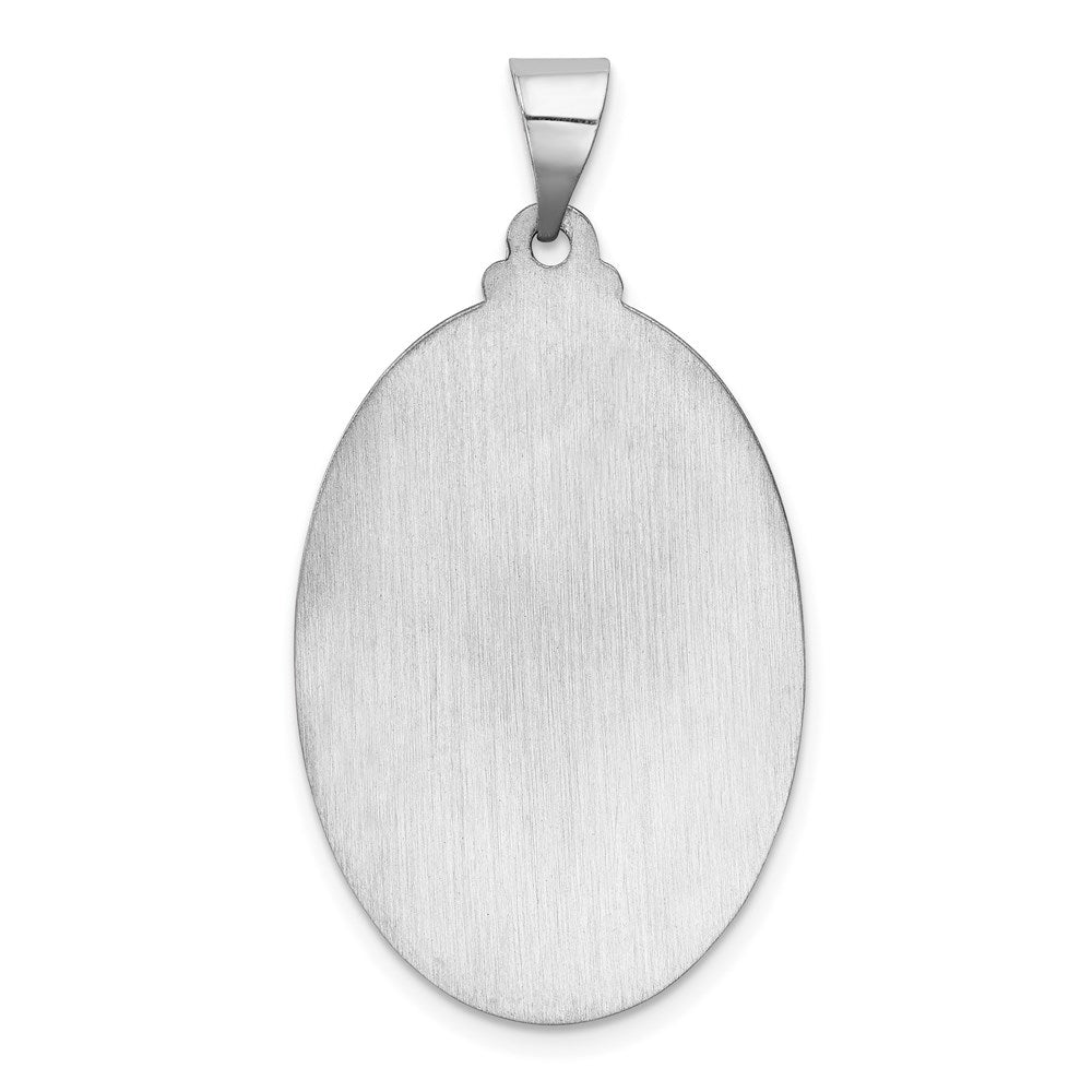 14k White Gold 21 mm Polished/Satin St Christopher Medal Hollow Pendant (2.35 grams)