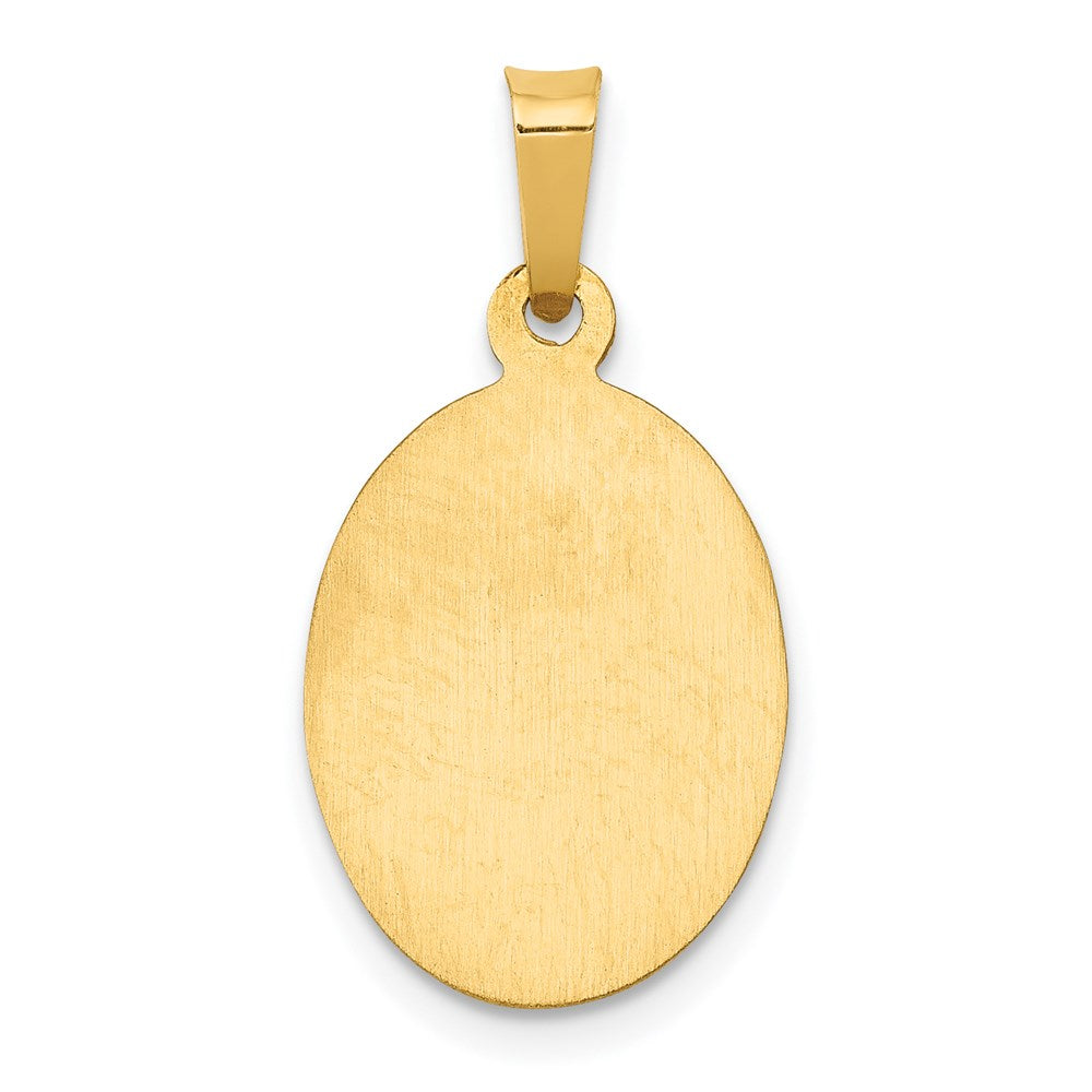 14k Yellow Gold 12.5 mm Polished and Satin St Joseph Medal Hollow Pendant (0.88 grams)