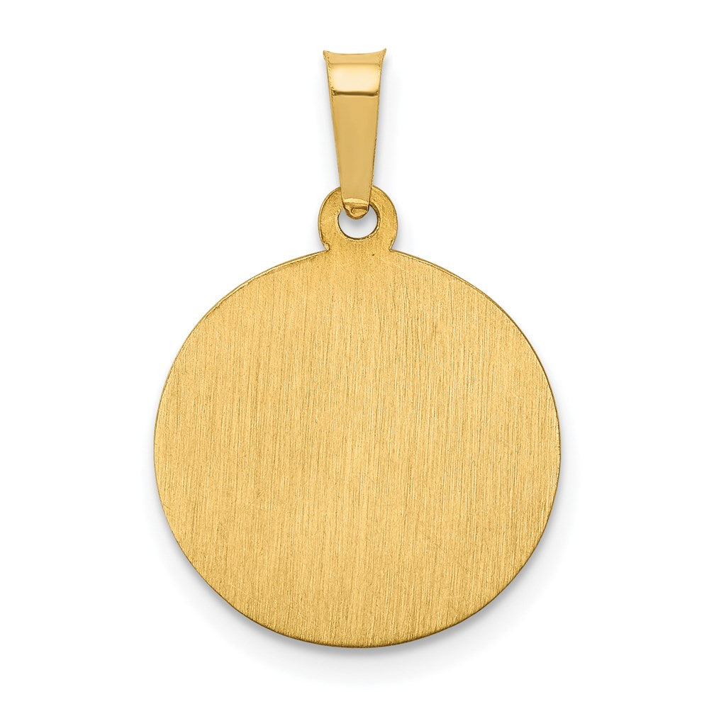 14k Yellow Gold 16 mm Polished and Satin St Peter Medal Hollow Pendant (0.88 grams)