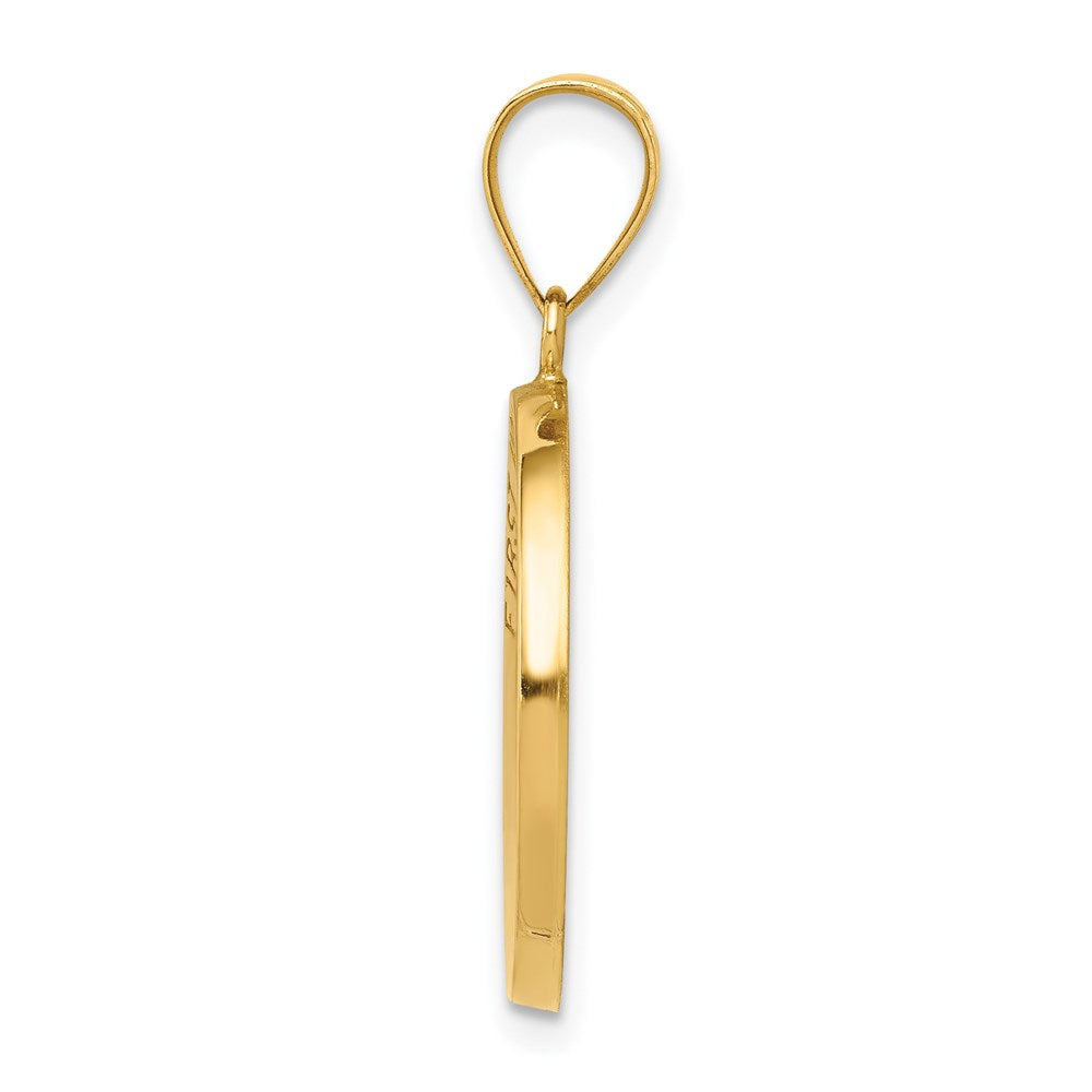 14k Yellow Gold 18 mm nion Medal Hollow Pendant (1.3 grams)