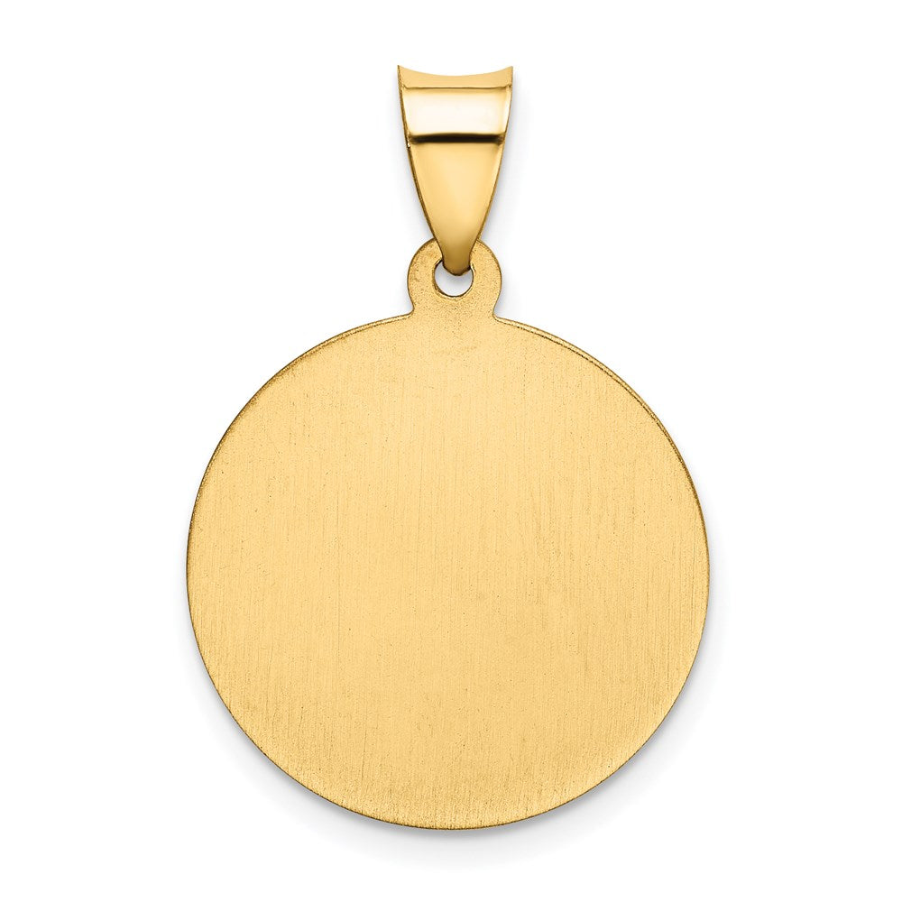 14k Yellow Gold 18 mm nion Medal Hollow Pendant (1.3 grams)