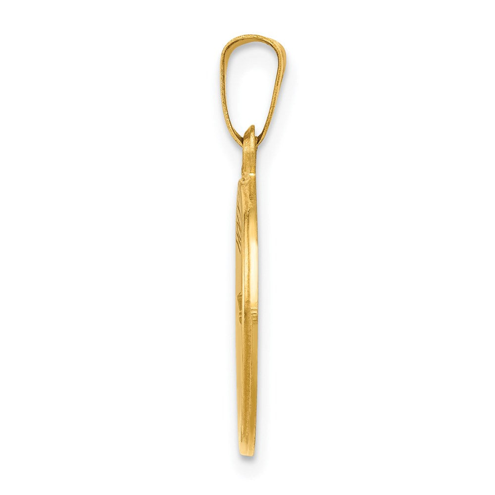 14k Yellow Gold 15 mm nion Medal Hollow Pendant (0.88 grams)