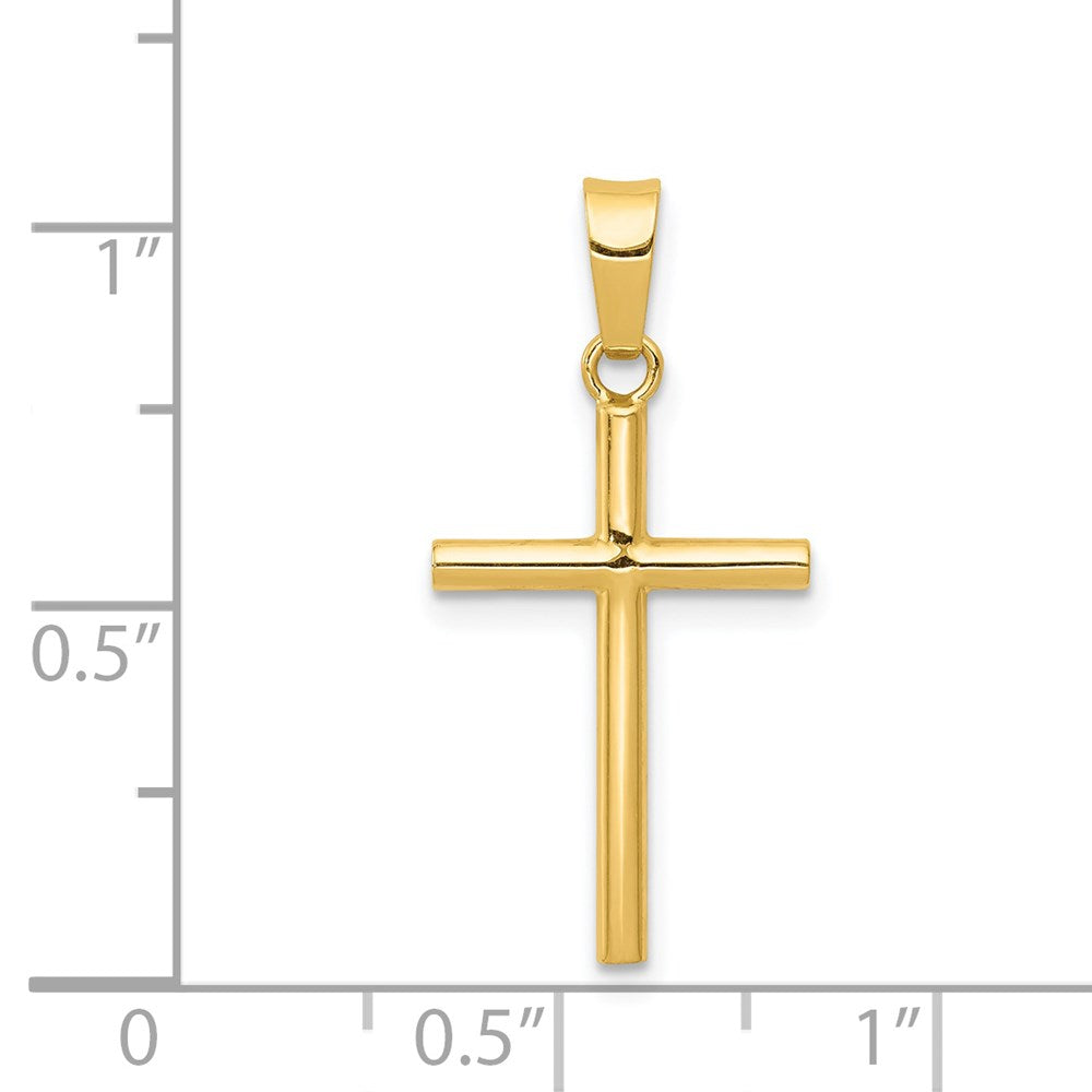 14k Yellow Gold 12.5 mm Polished Cross Pendant (0.34 grams)