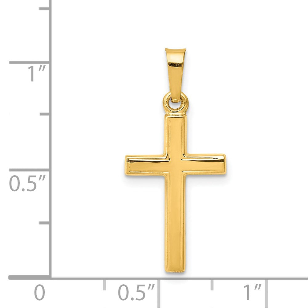 14k Yellow Gold 12 mm Polished Latin Cross Pendant (0.4 grams)