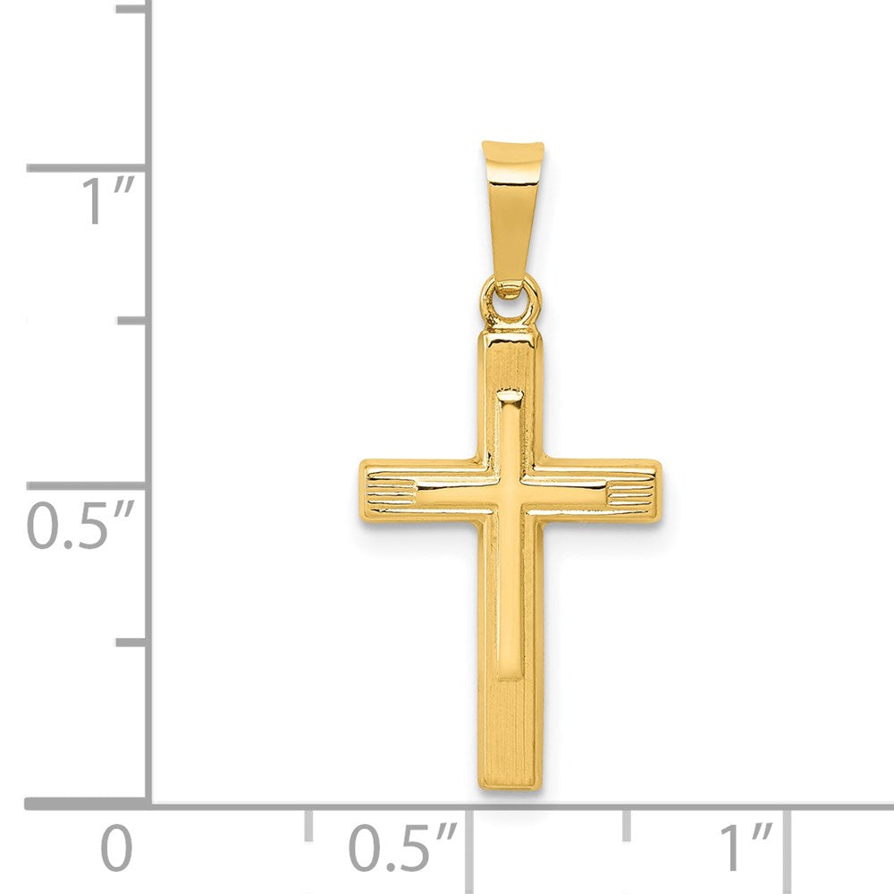 14k Yellow Gold 12 mm Polished Cross Latin Pendant (0.41 grams)