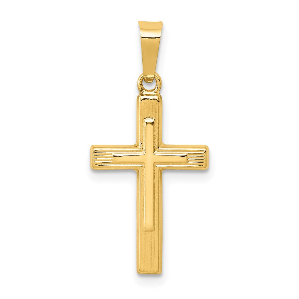 14k Yellow Gold 12 mm Polished Cross Latin Pendant (0.41 grams)