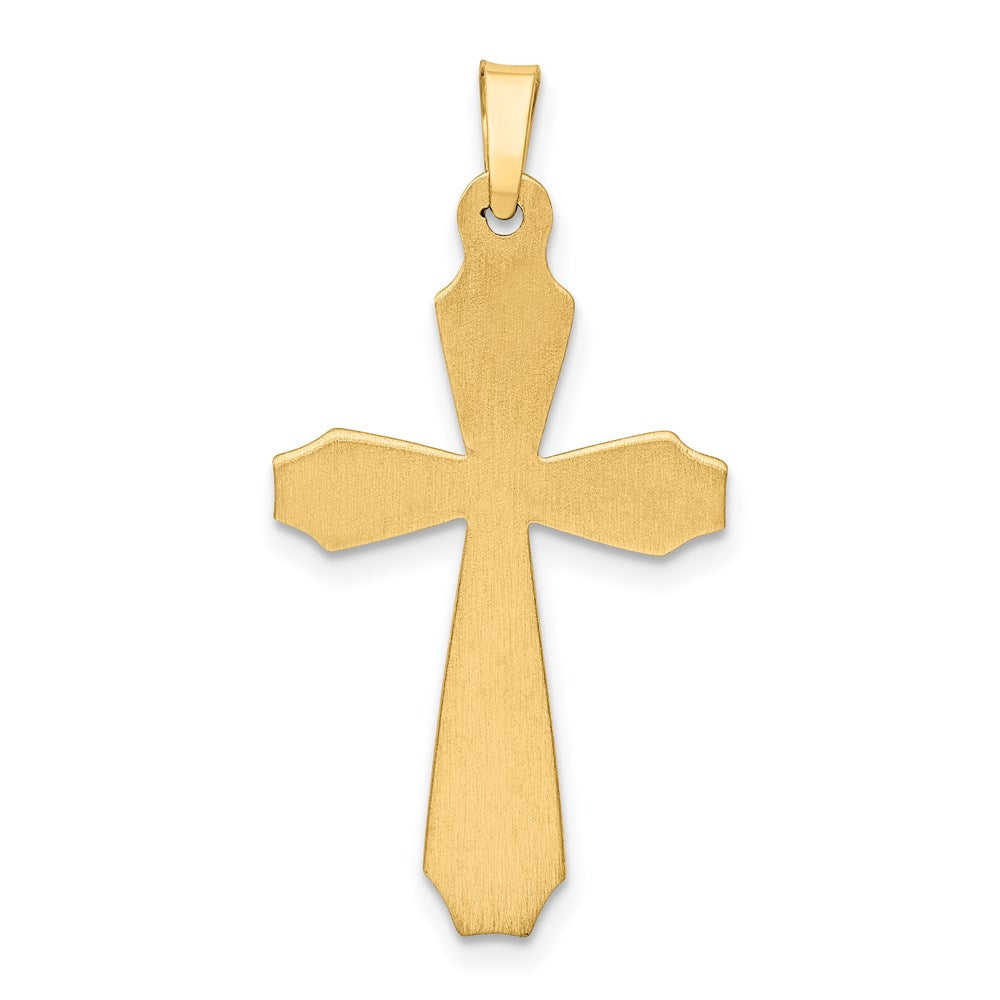 14k Yellow Gold 17.5 mm Textured and Polished Passion Cross Pendant (0.95 grams)