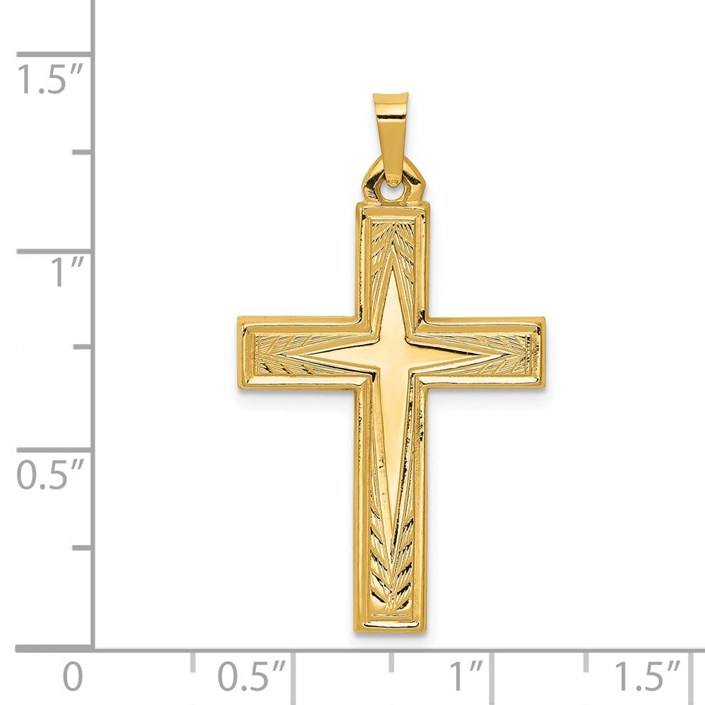 14k Yellow Gold 19.75 mm Polished Latin Cross Pendant (1.08 grams)