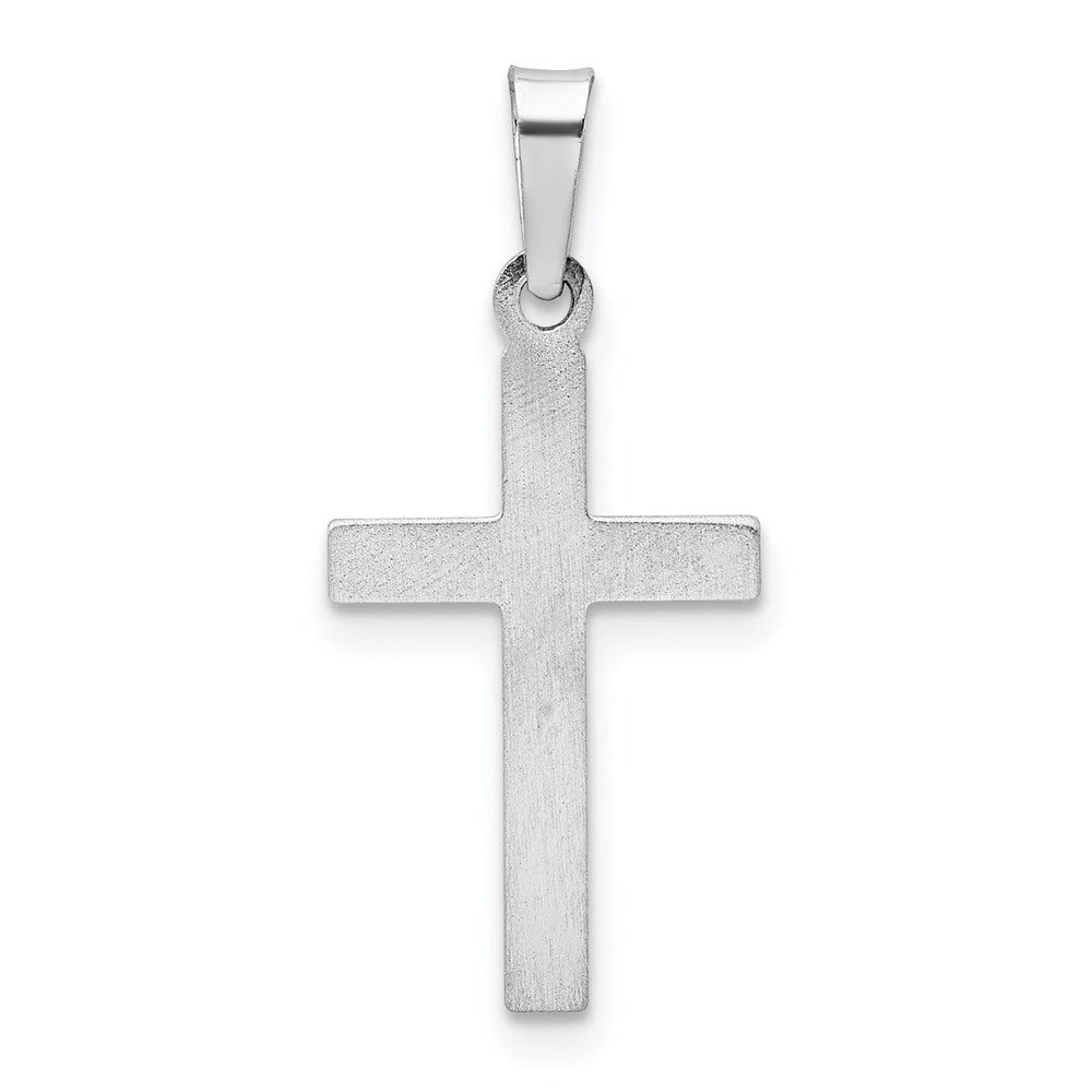 14k White Gold 11.5 mm  Polished Hollow Latin Cross Pendant (0.48 grams)