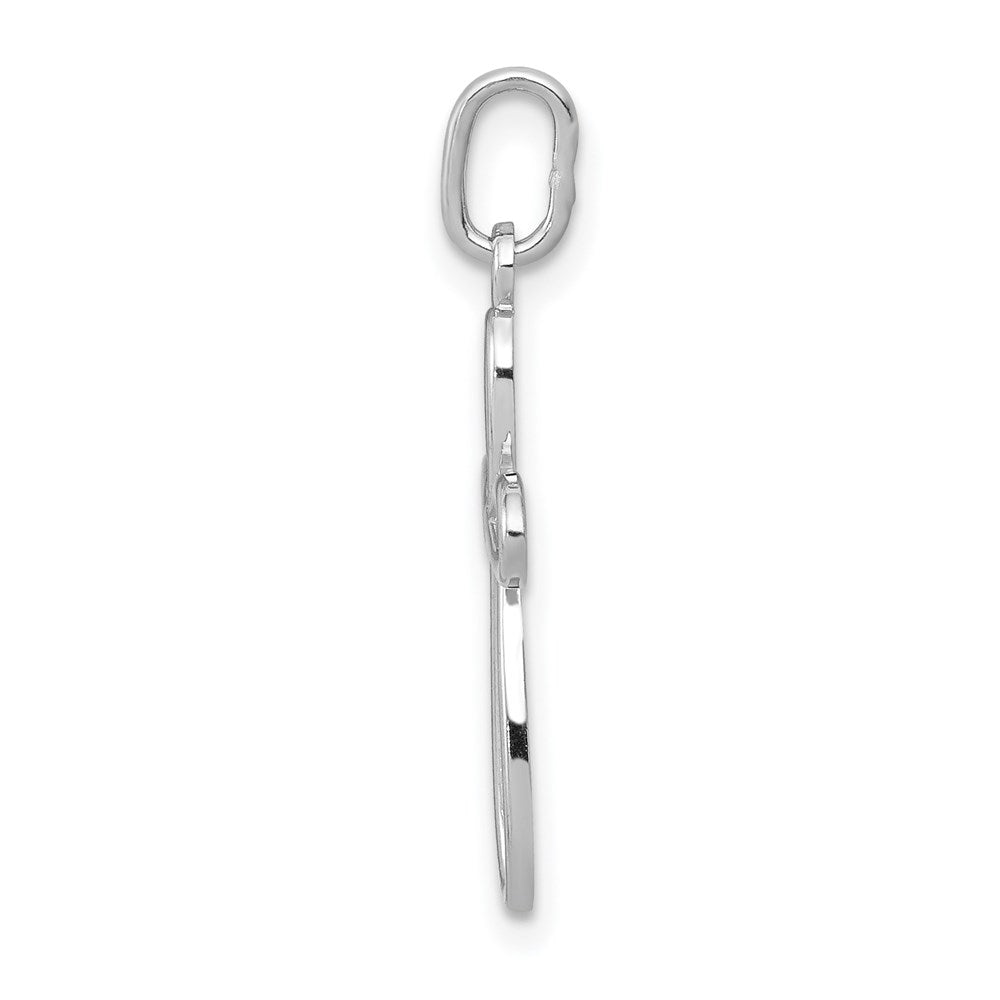 14k White Gold 11.5 mm Polished Small Ribbon Cross Pendant (0.35 grams)