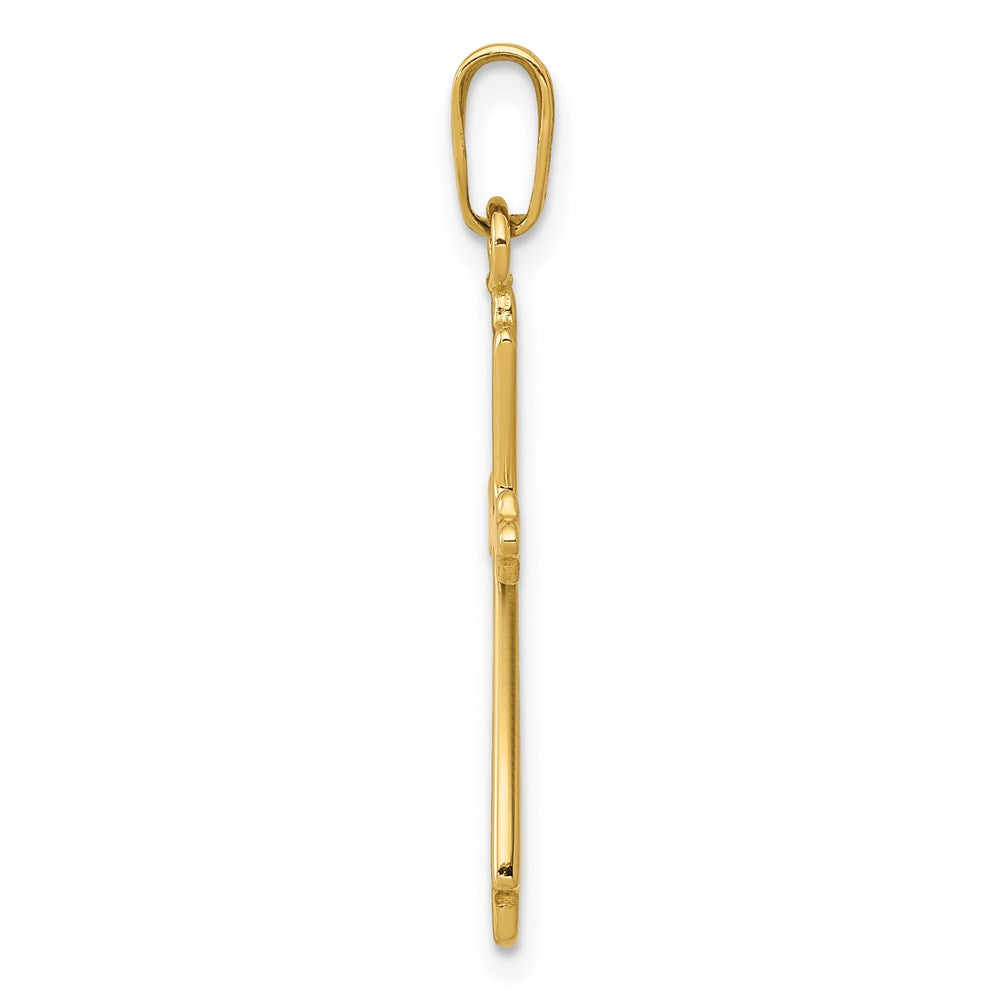 14k Yellow Gold 12.5 mm Polished Cross Pendant (0.36 grams)