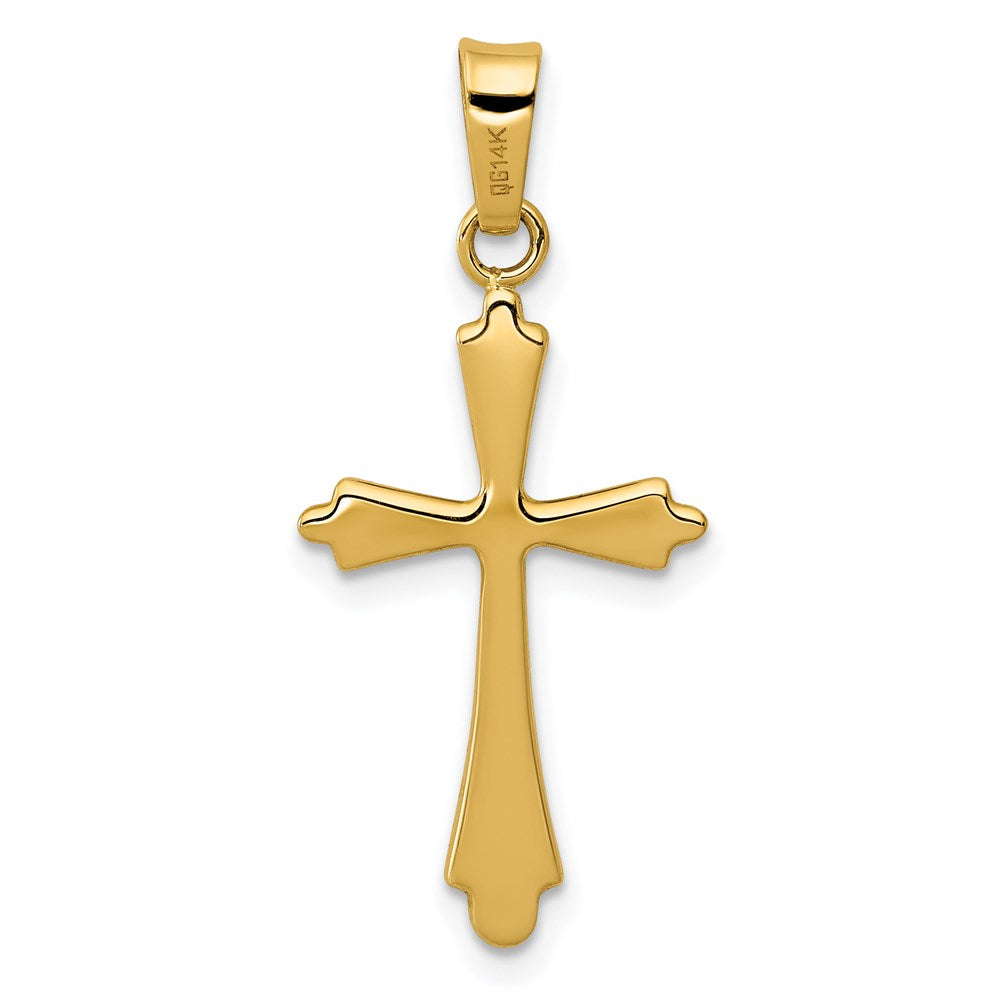 14k Yellow Gold 12.5 mm Polished Cross Pendant (0.36 grams)