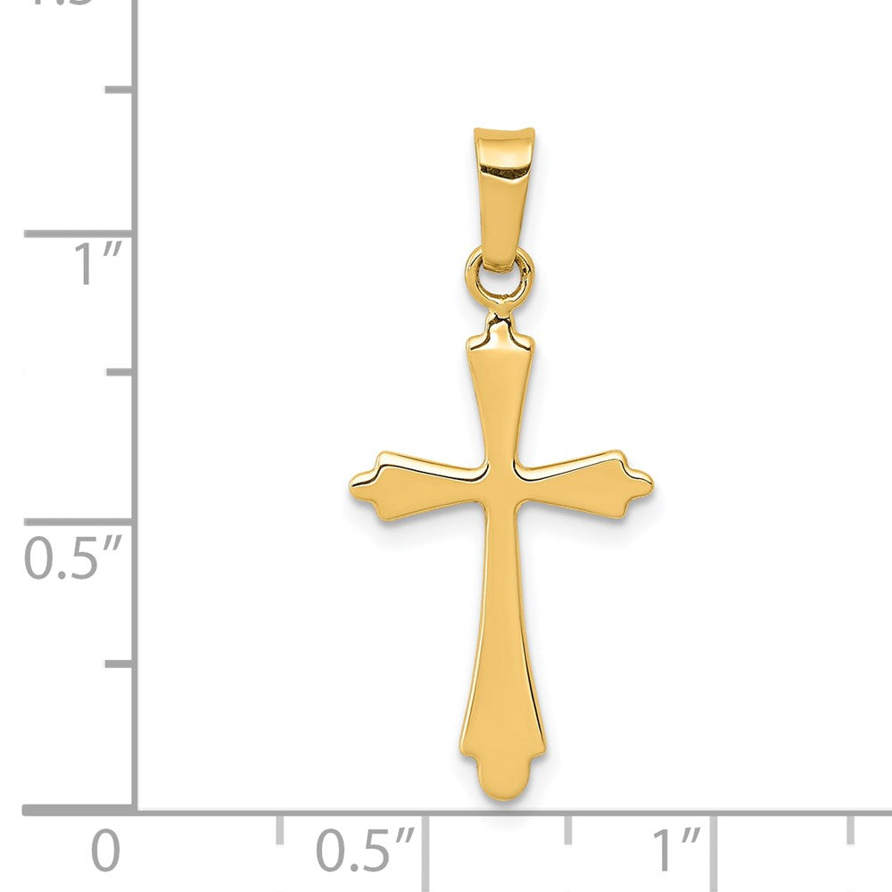 14k Yellow Gold 12.5 mm Polished Cross Pendant (0.36 grams)