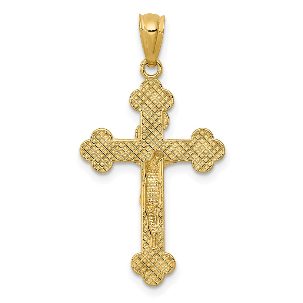 14k Yellow Gold 16 mm Gold Polished INRI Medium Crucifix Pendant (0.74 grams)