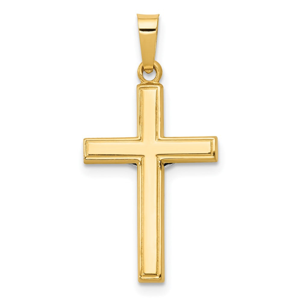 14k Yellow & Rhodium 14 mm  Polished Inri Crucifix Pendant (0.57 grams)