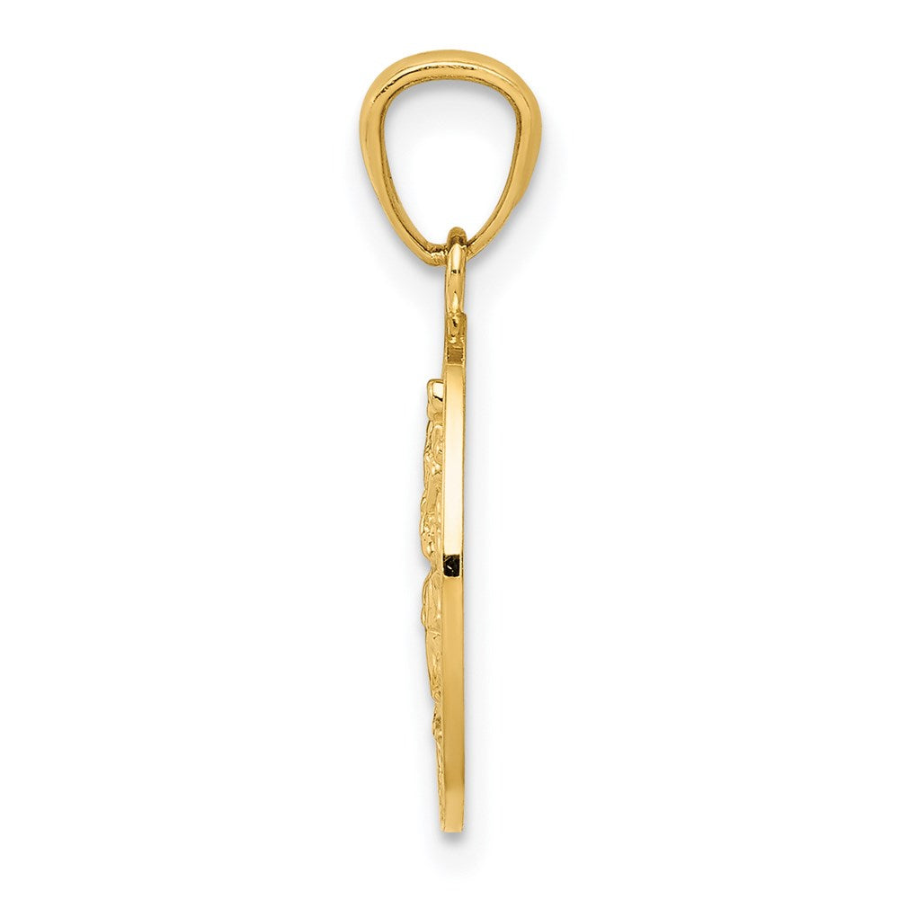 14k Yellow Gold 12 mm Gold Polished St Christopher Pendant (0.64 grams)