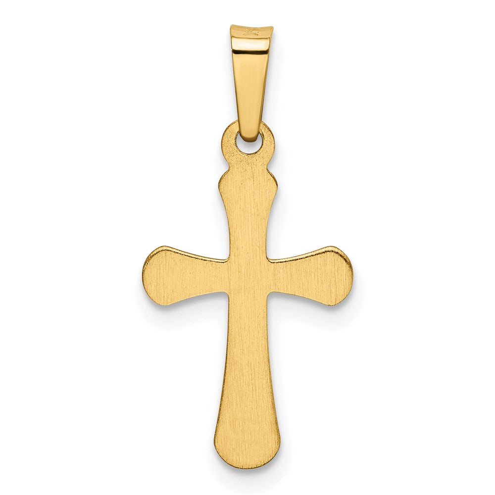 14k Yellow Gold 10.92 mm Polished Rounded Cross Pendant (0.38 grams)