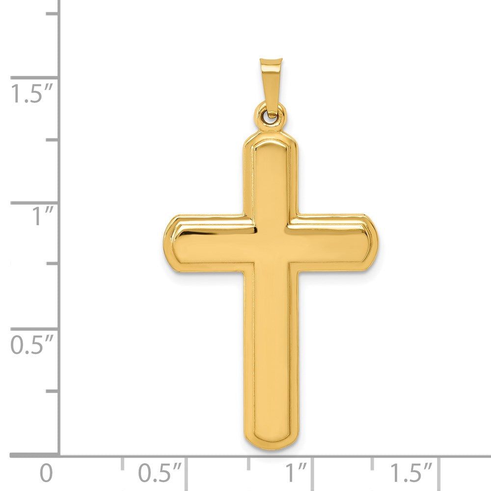 14k Yellow Gold 21.7 mm Polished Latin Cross Pendant (1.23 grams)