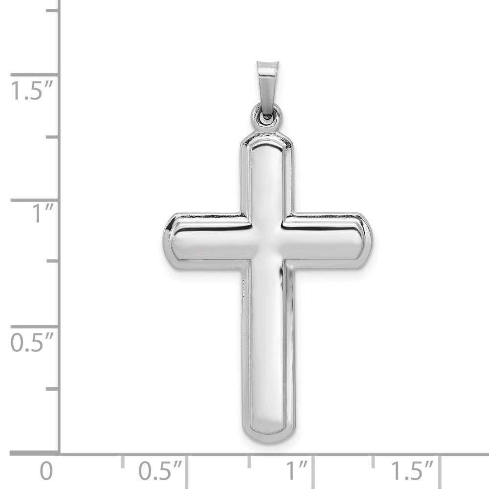 14k White Gold 21.65 mm Polished Latin Cross Pendant (1.28 grams)