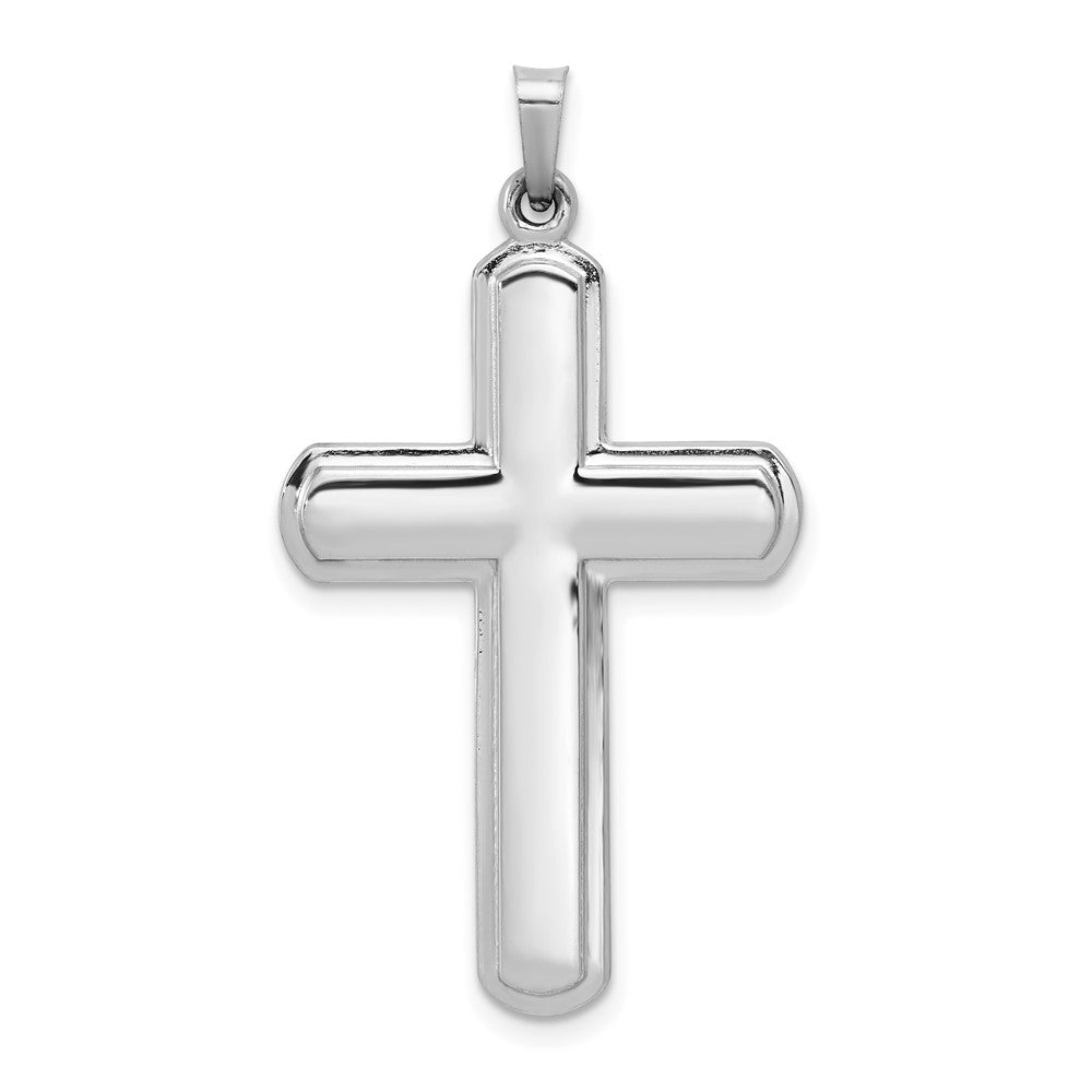14k White Gold 21.65 mm Polished Latin Cross Pendant (1.28 grams)