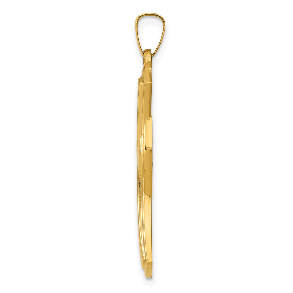 14k Yellow Gold 17.21 mm Polished Cross Pendant (1.35 grams)