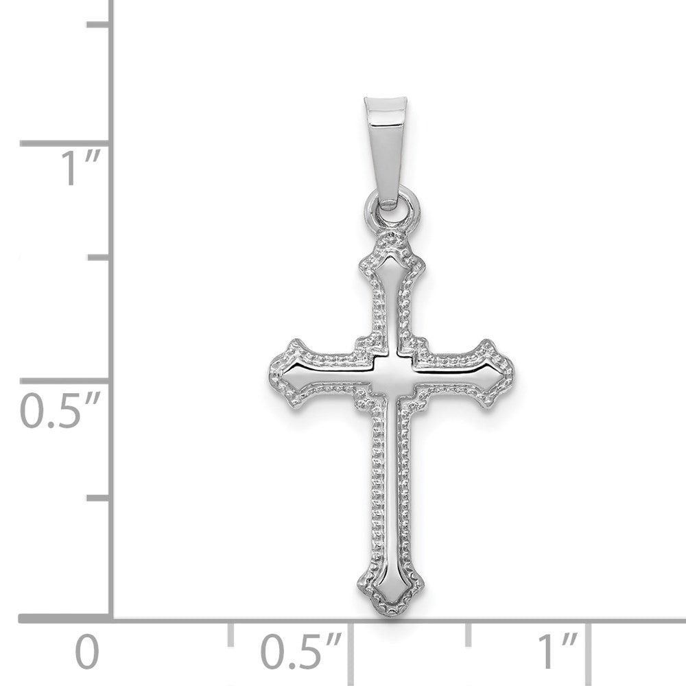 14k White Gold 13.2 mm Polished Cross Pendant (0.48 grams)