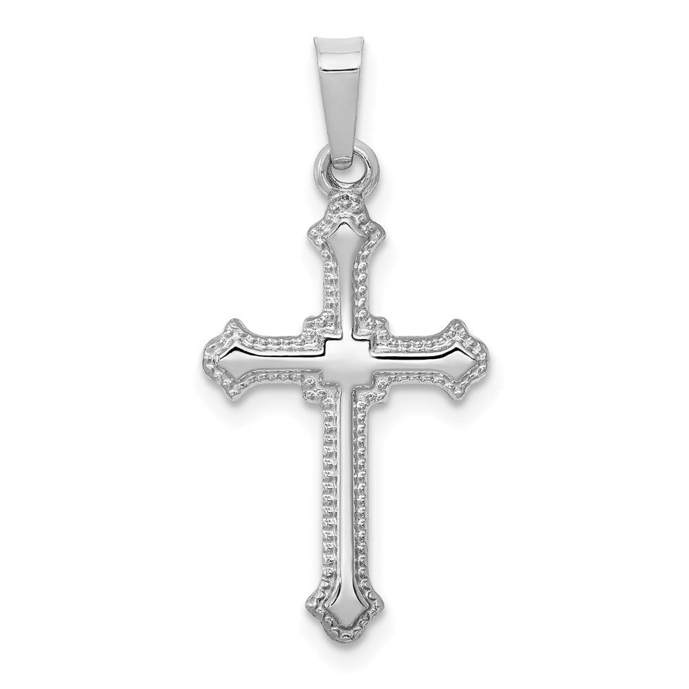 14k White Gold 13.2 mm Polished Cross Pendant (0.48 grams)