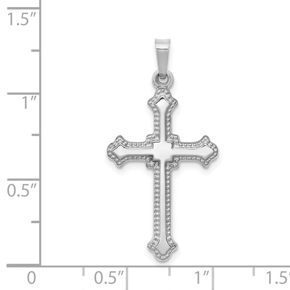 14k White Gold 16.5 mm Polished Cross Pendant (0.67 grams)
