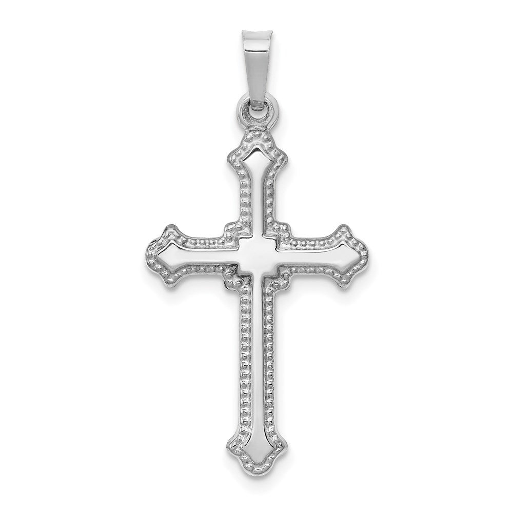 14k White Gold 16.5 mm Polished Cross Pendant (0.67 grams)