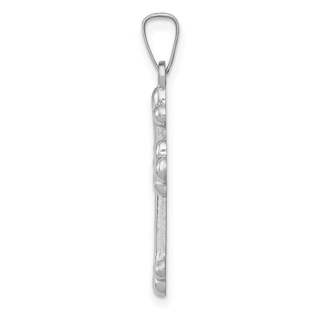 14k White Gold 14.15 mm Polished Budded Cross Pendant (0.56 grams)