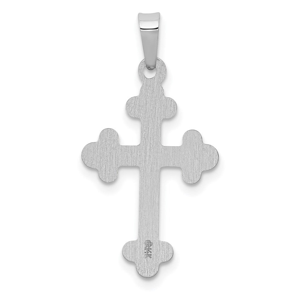 14k White Gold 14.15 mm Polished Budded Cross Pendant (0.56 grams)