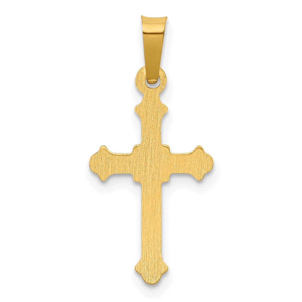 14k Yellow Gold 10.93 mm Polished Small Fleur de Lis Cross Pendant (0.31 grams)