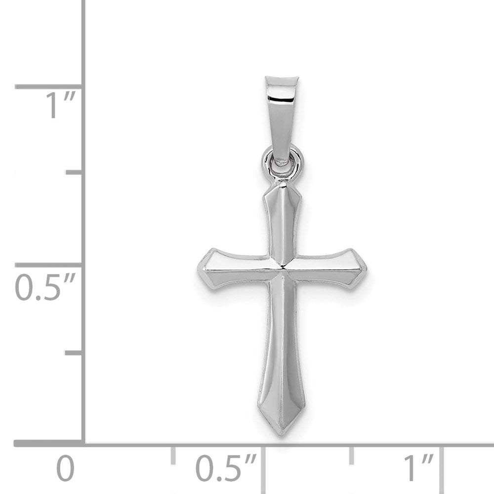 14k White Gold 11.41 mm Polished Cross Pendant (0.36 grams)