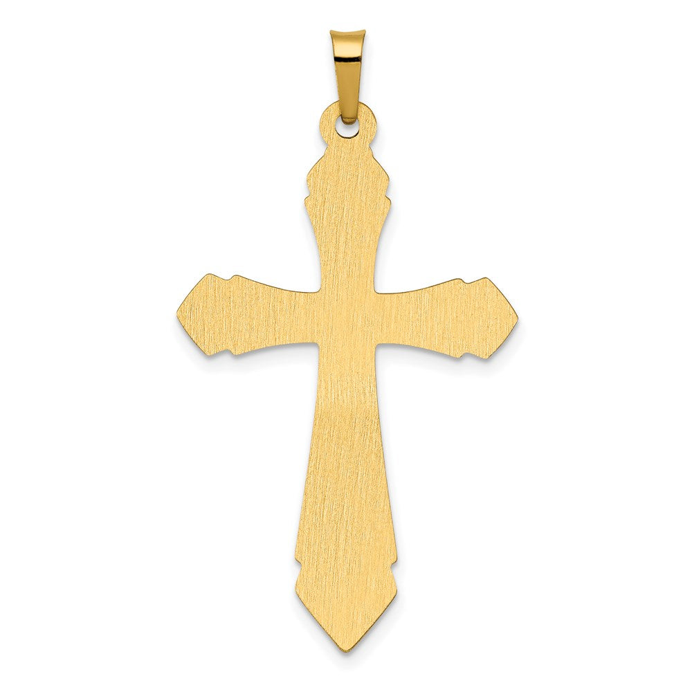14k Yellow Gold 21.64 mm Polished and Satin Passion Cross Pendant (1.02 grams)
