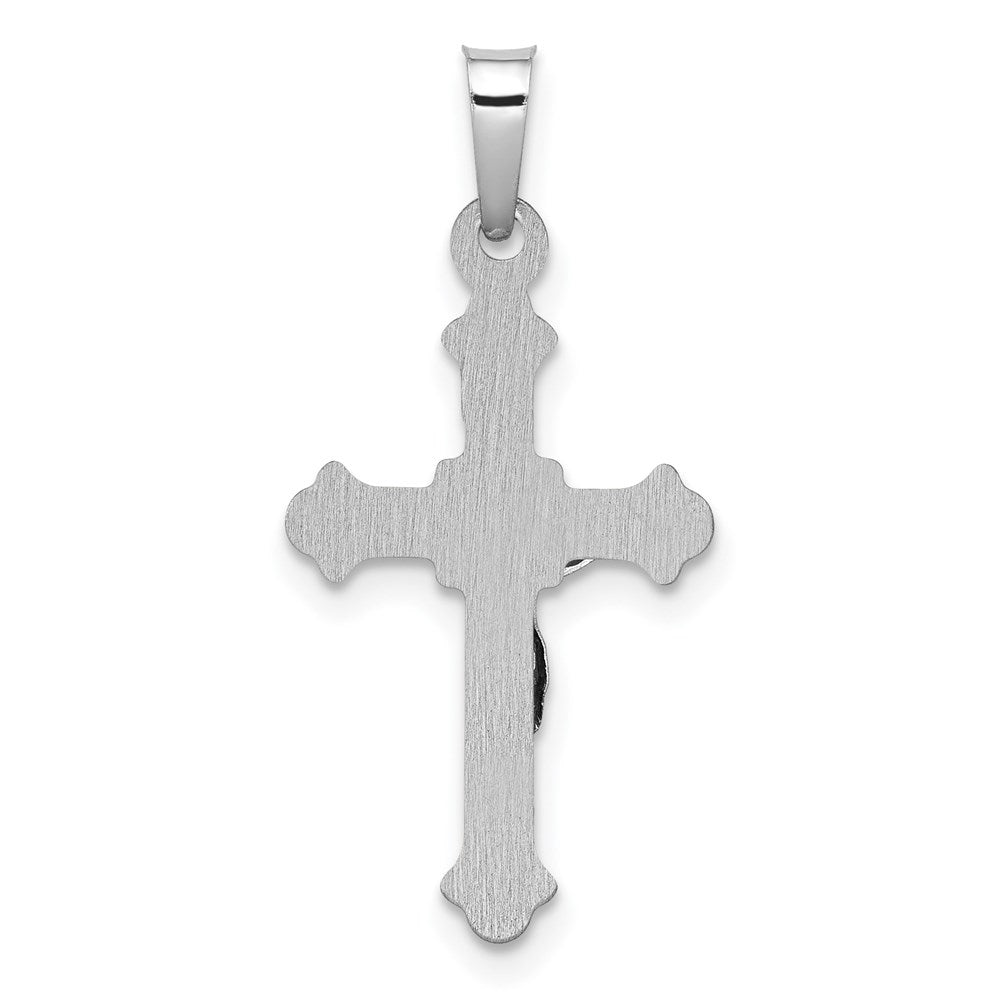 14k White Gold 13.25 mm Polished INRI Crucifix Pendant (0.55 grams)