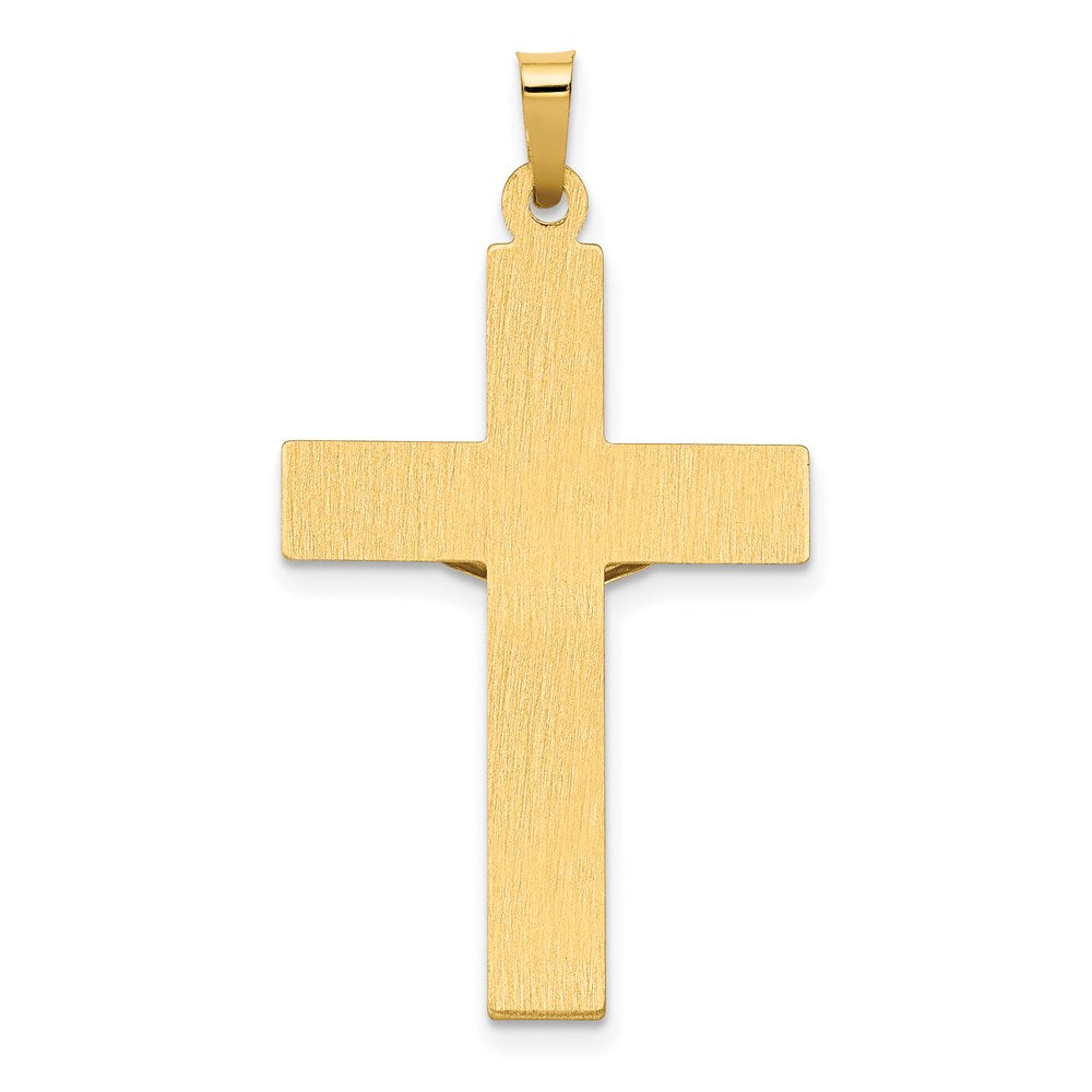 14k Two-tone 20 mm Polished INRI Crucifix Pendant (1.21 grams)