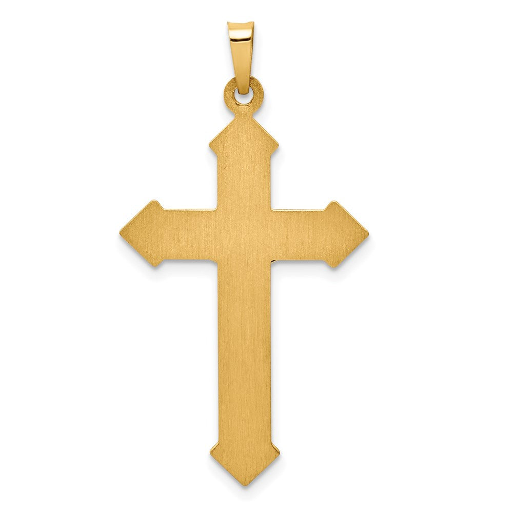 14k Two-tone 21 mm Polished and Textured INRI Crucifix Pendant (1.34 grams)