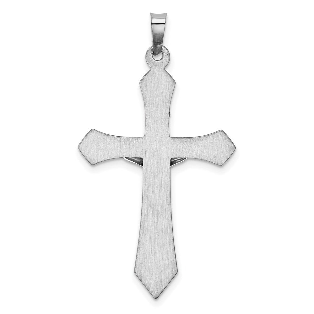 14k White Gold 22 mm Polished INRI Passion Crucifix Pendant (1.27 grams)