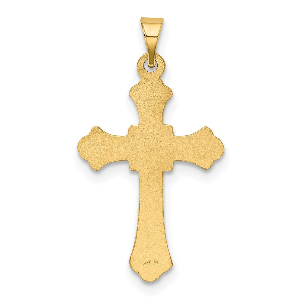14k Yellow Gold 15 mm Budded Cross Pendant (0.77 grams)