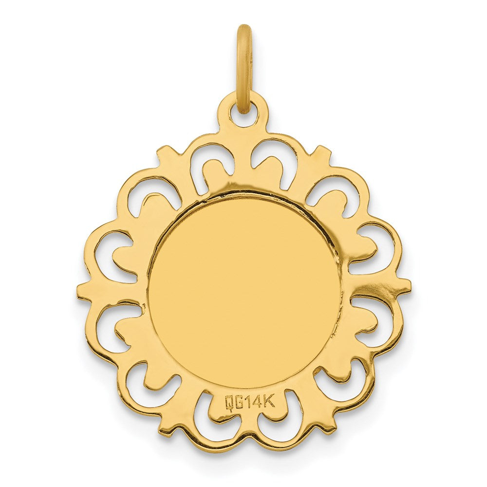 14k Yellow Gold 18.1 mm nion Medal Hollow Pendant (1.37 grams)