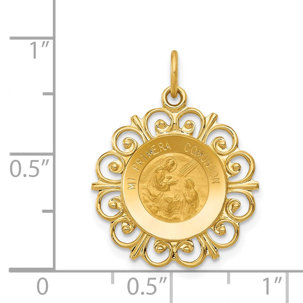14k Yellow Gold 18.1 mm nion Medal Hollow Pendant (1.37 grams)